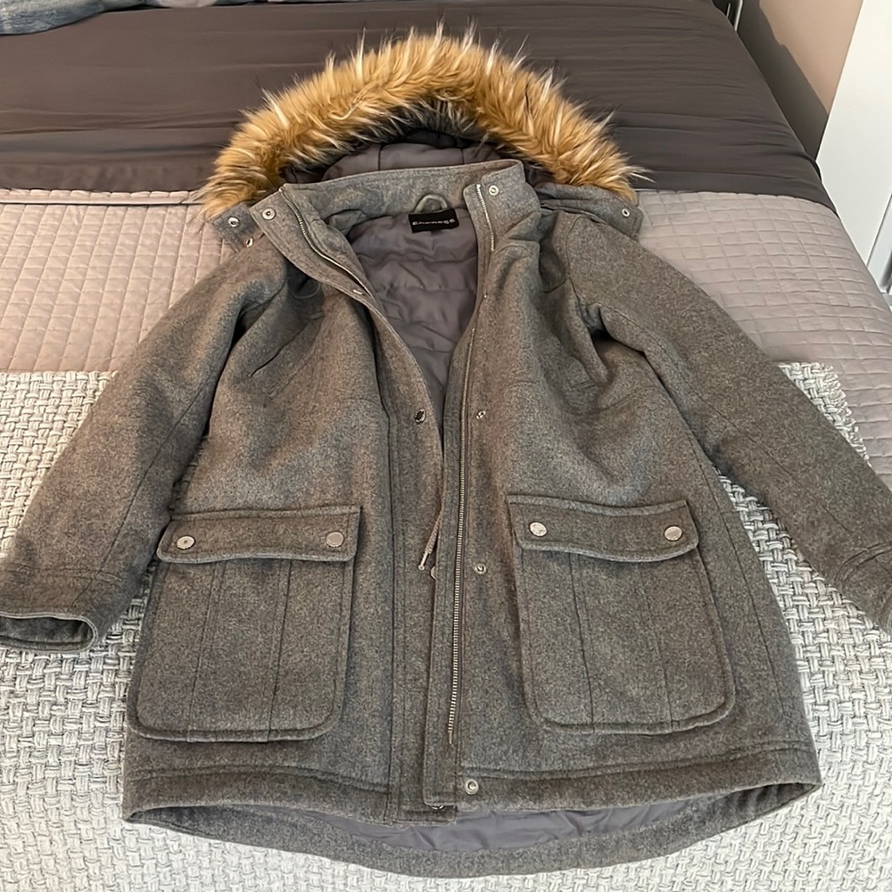 Express gray wool coat